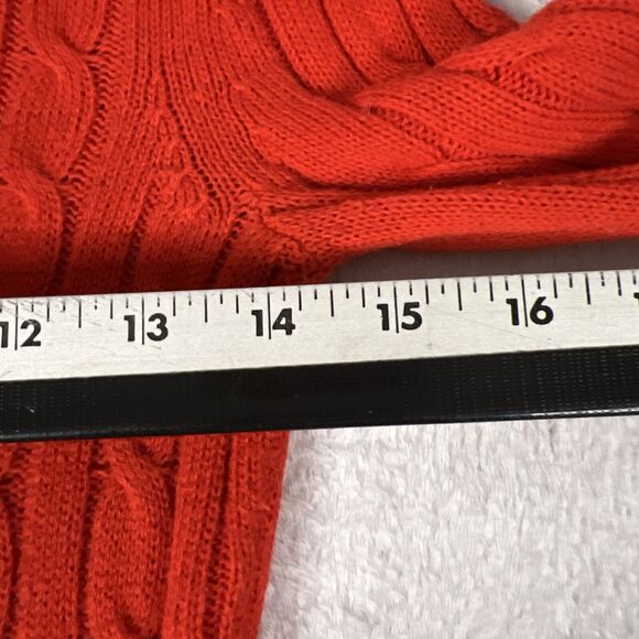 Banana Republic Sweater Womens XS Red Cable Knit Long Sleeve Scoop Neck Pullover - Picture 10 of 12